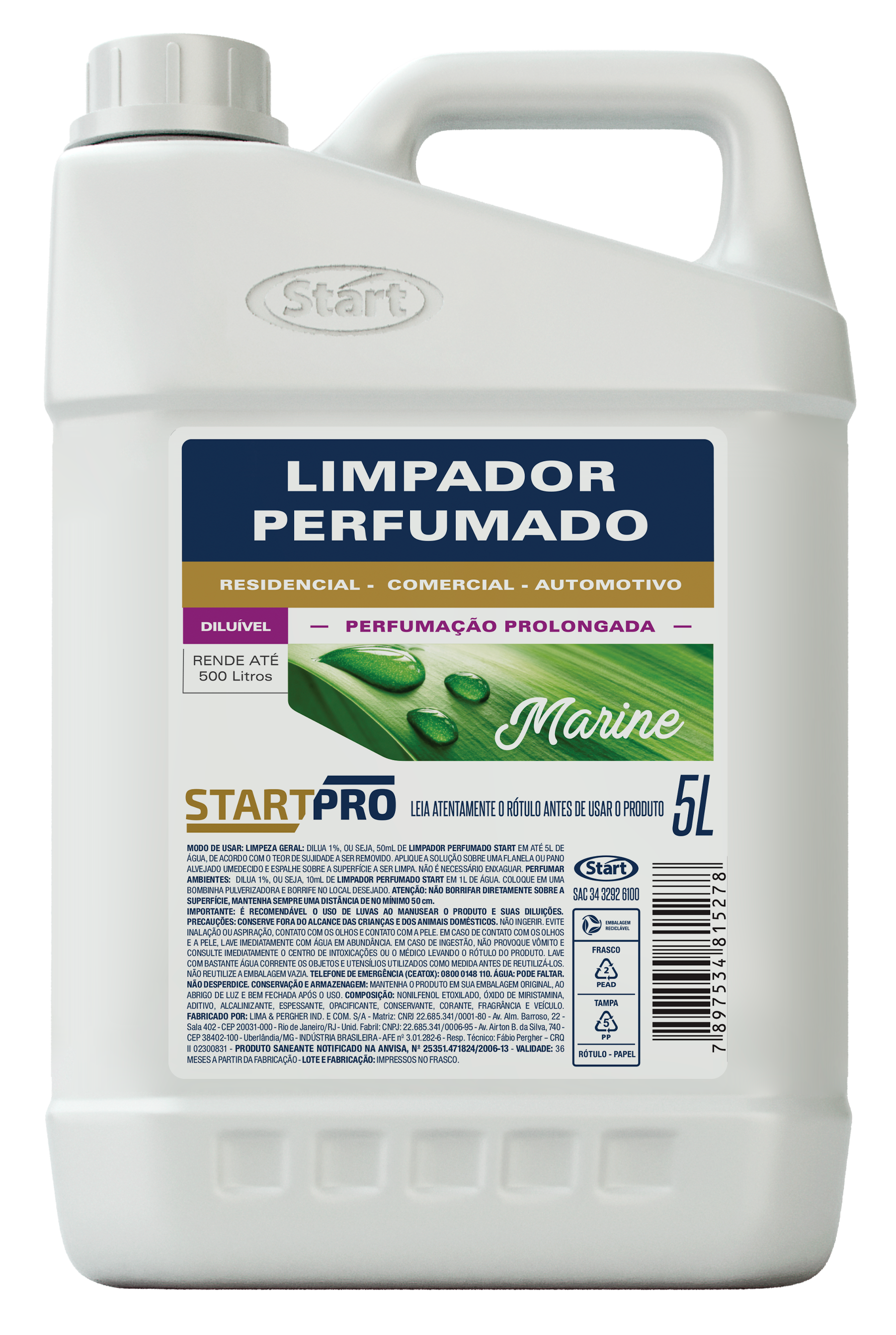 LIMPIADOR PERFUMADO START PRO 5L MARINO