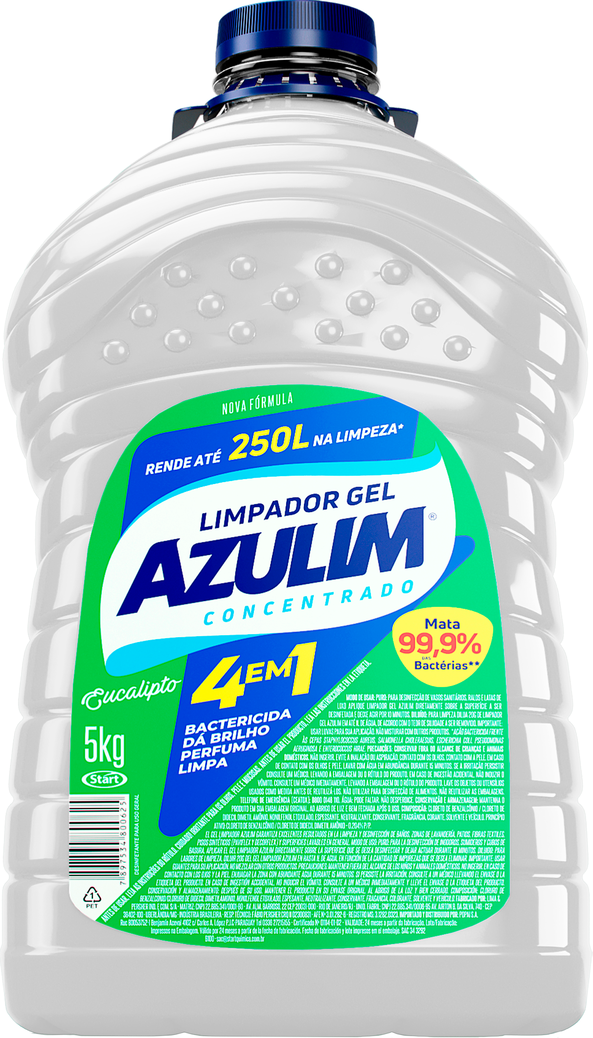 LIMPIADOR GEL AZULIM 4X5KG EUCALIPTO