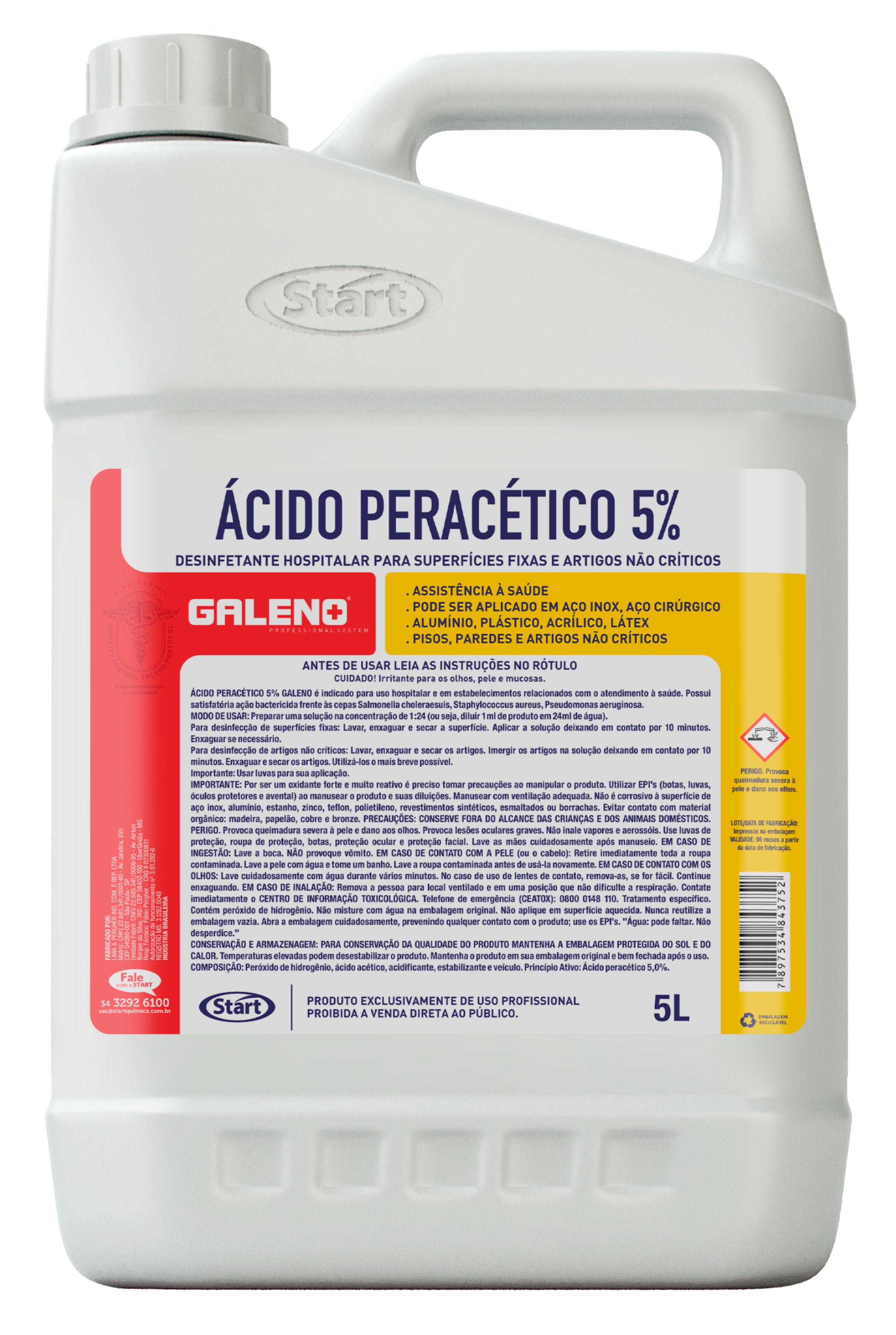 Ácido Peracético 5% Galeno 4x5L