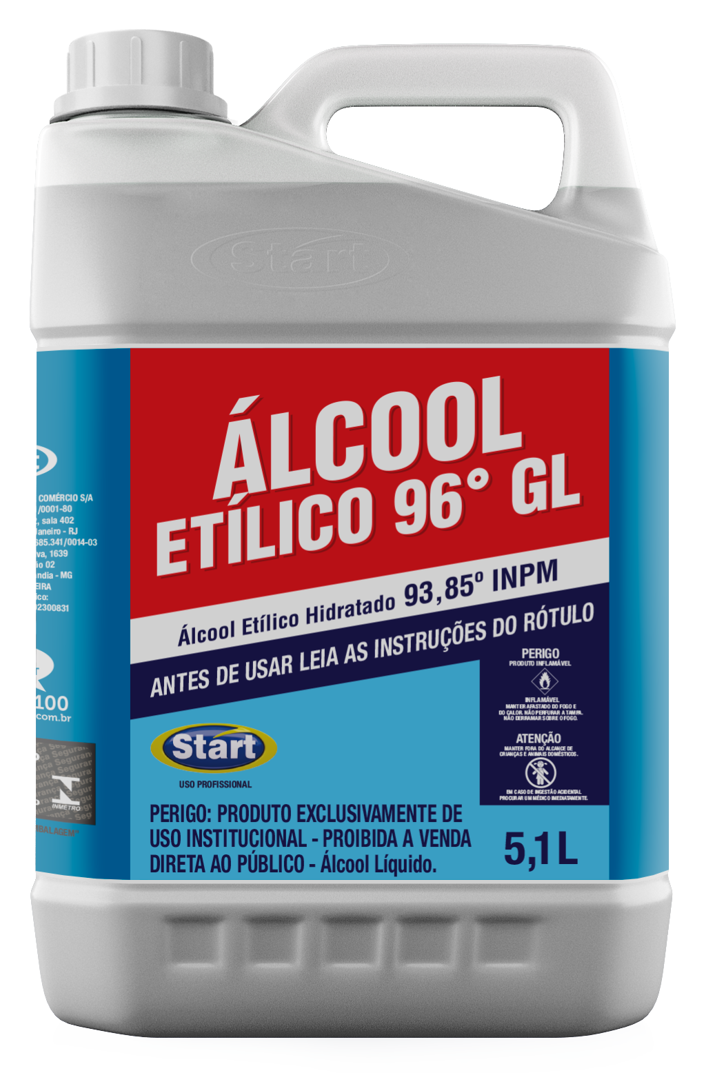 ÁLCOOL ETÍLICO 96° GL 4X5,1L
