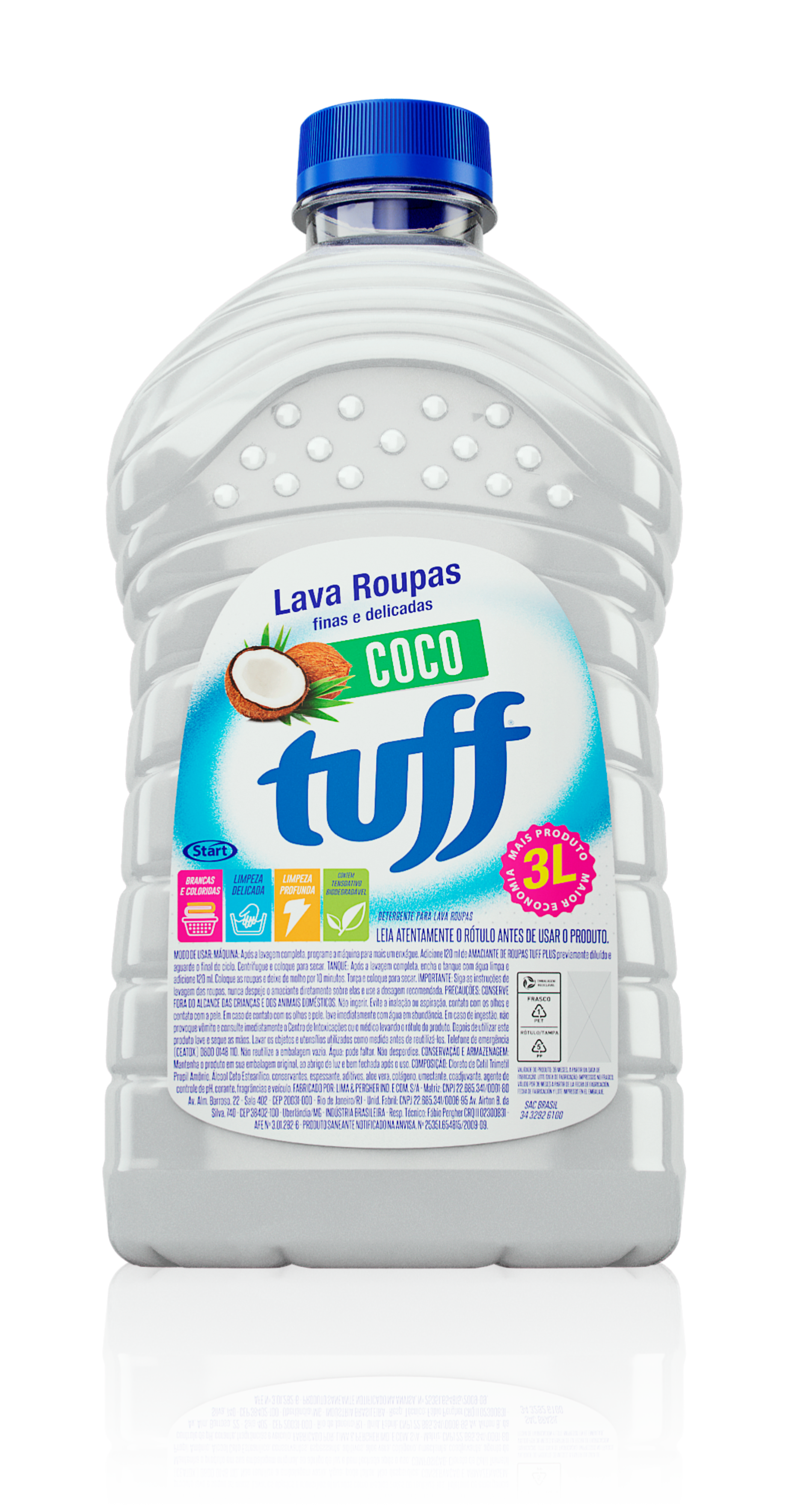 Tuff Coco Detergente Para Ropa Finas y Delicadas 3L
