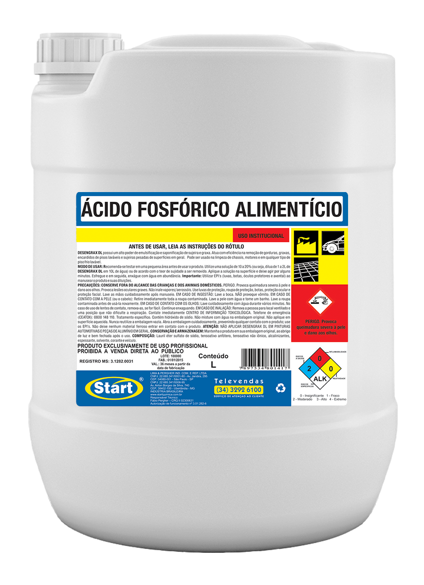 ÁCIDO FOSFÓRICO ALIMENTÍCIO 85%