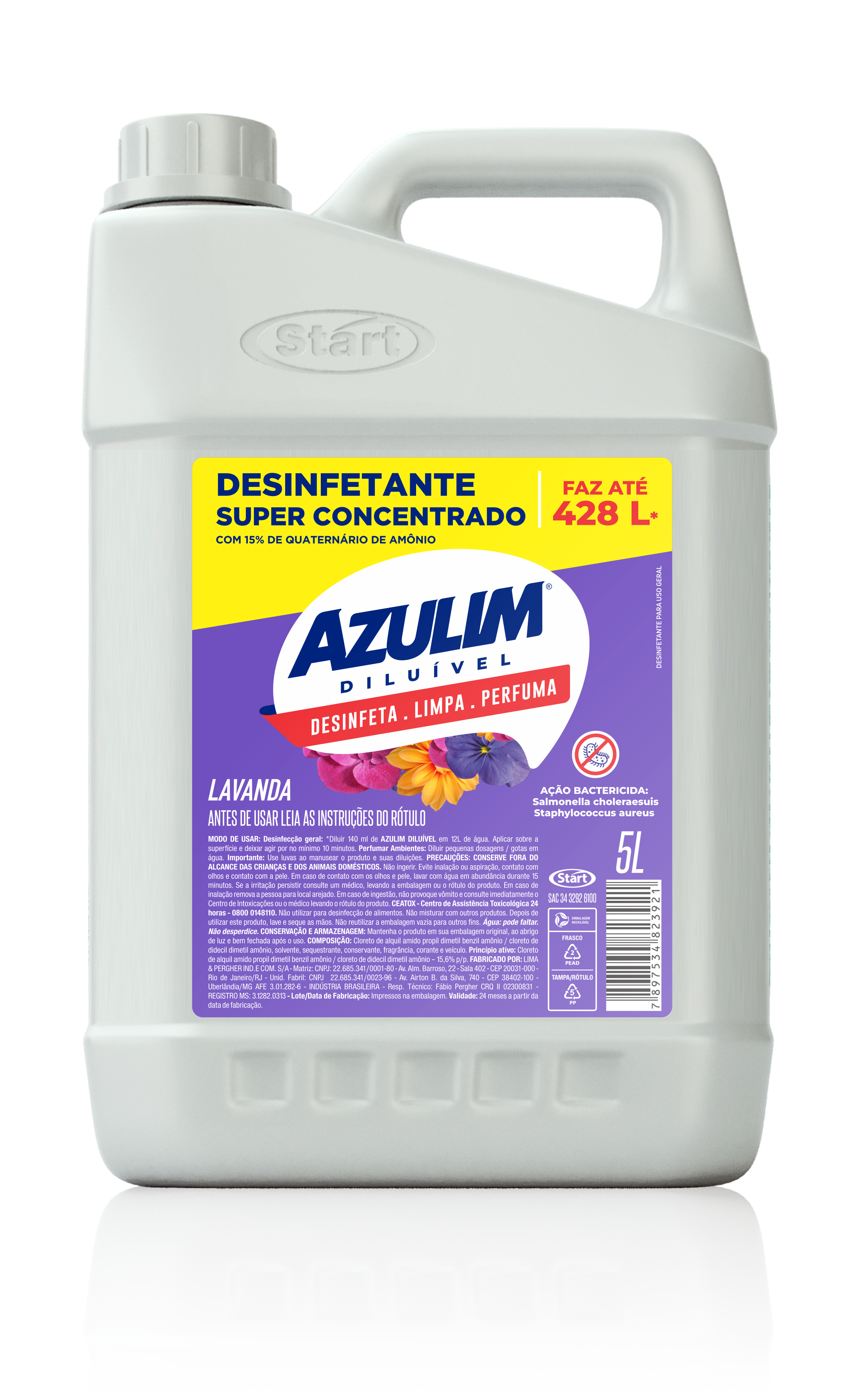 AZULIM DILUÍVEL 5L LAVANDA DESINFETANTE