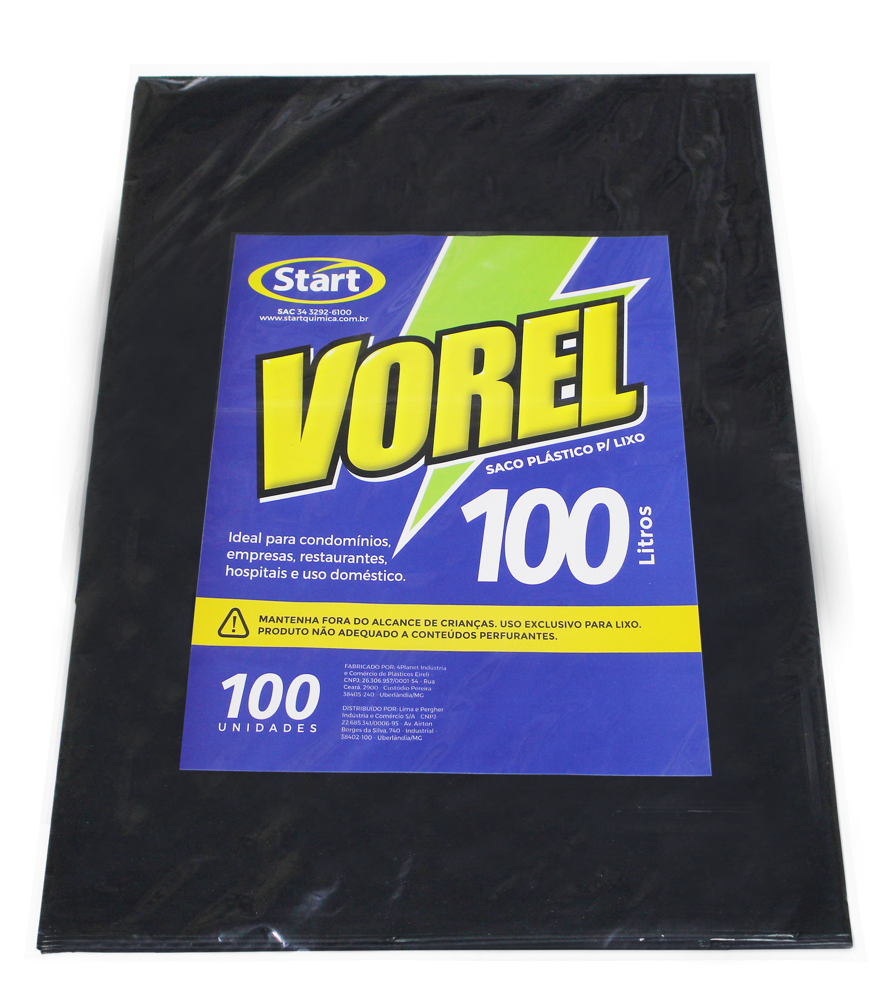 SACO DE BASURA NEGRO 100L 75X90X0,12 50X1 VOREL