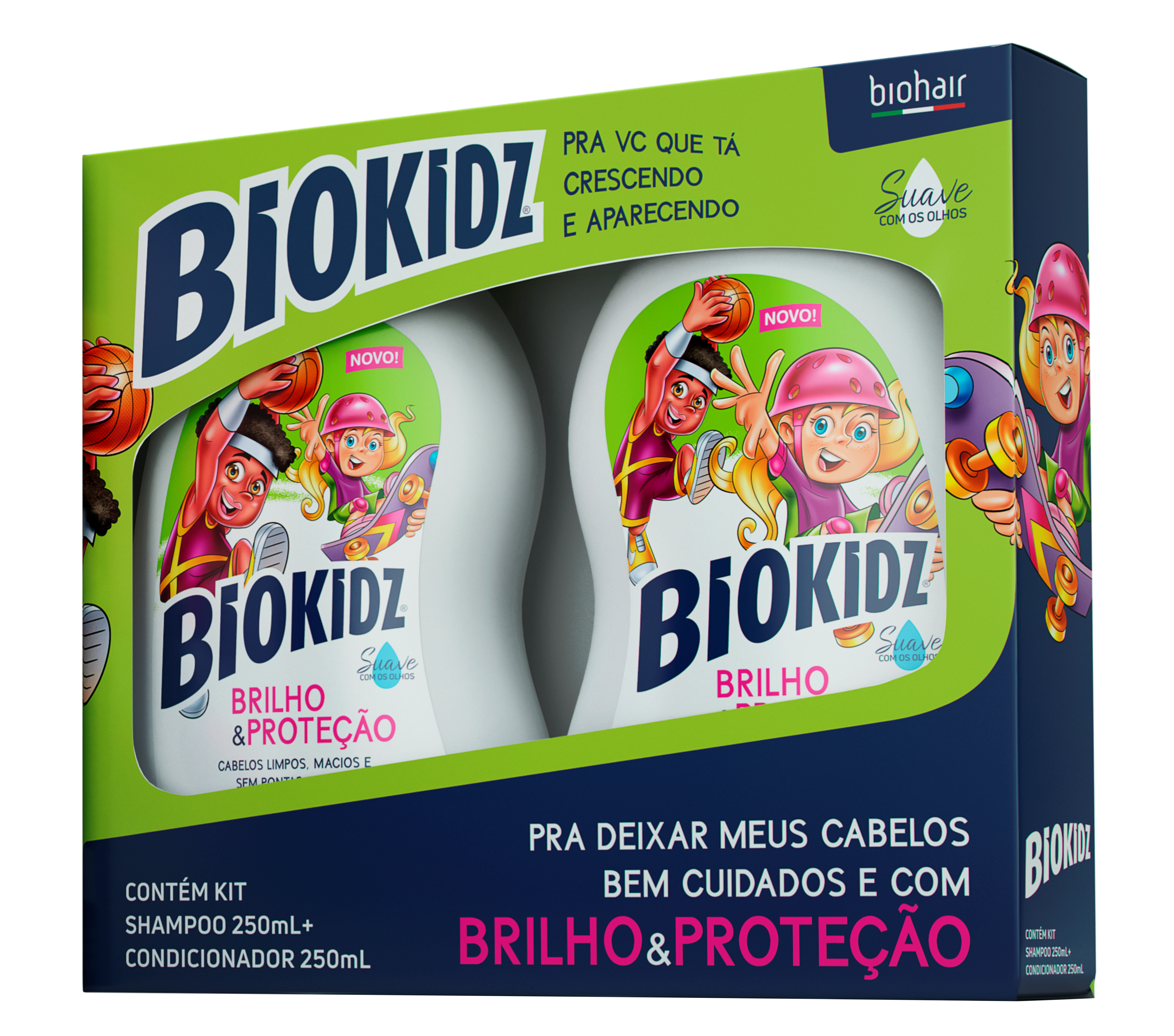 BIOKIDZ KIT SH/COND INFANTIL BRILLO Y PROTECCIÓN 6X2X250ML