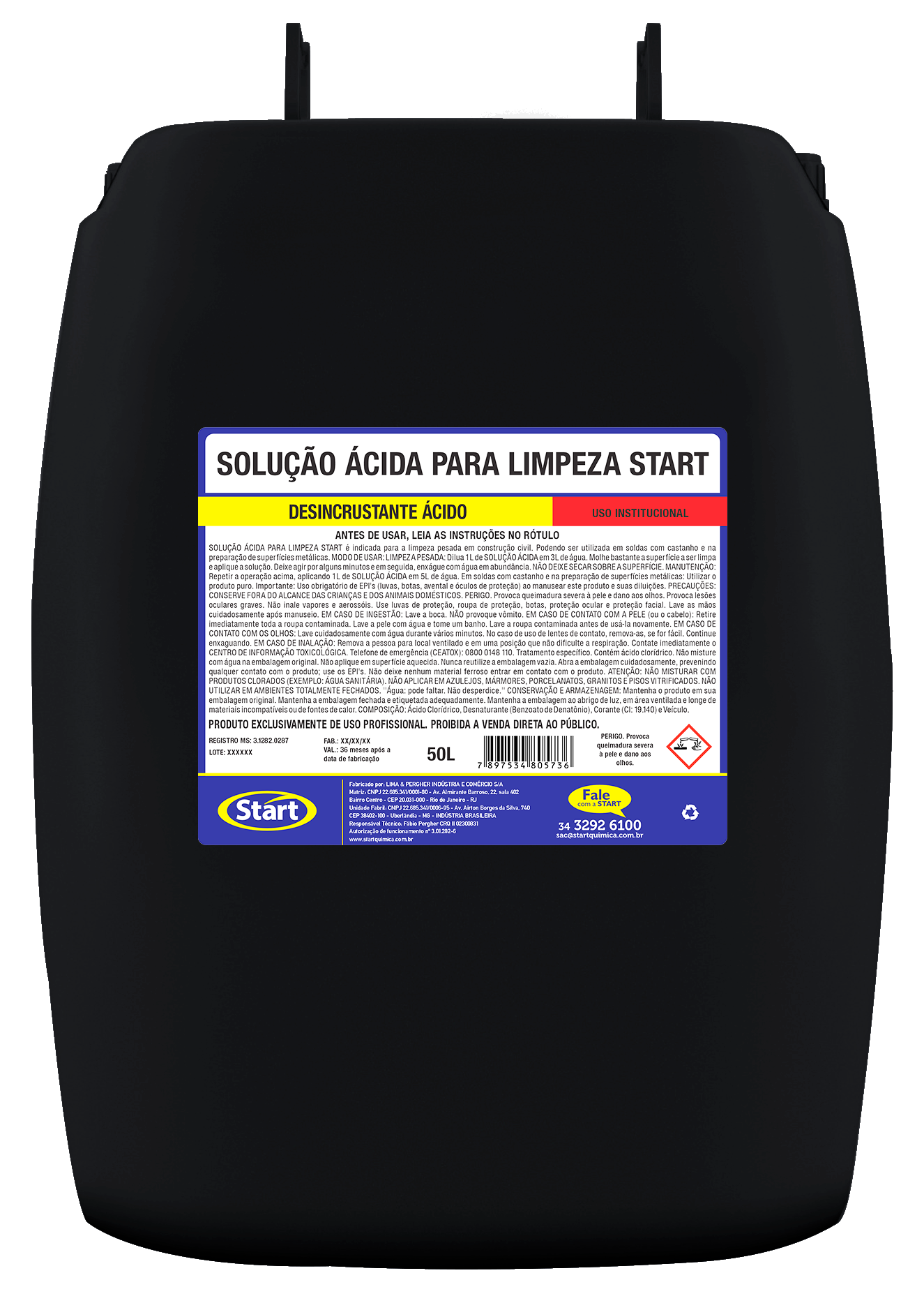 SOL ÁCIDA START 50L LIMPEZA PESADA