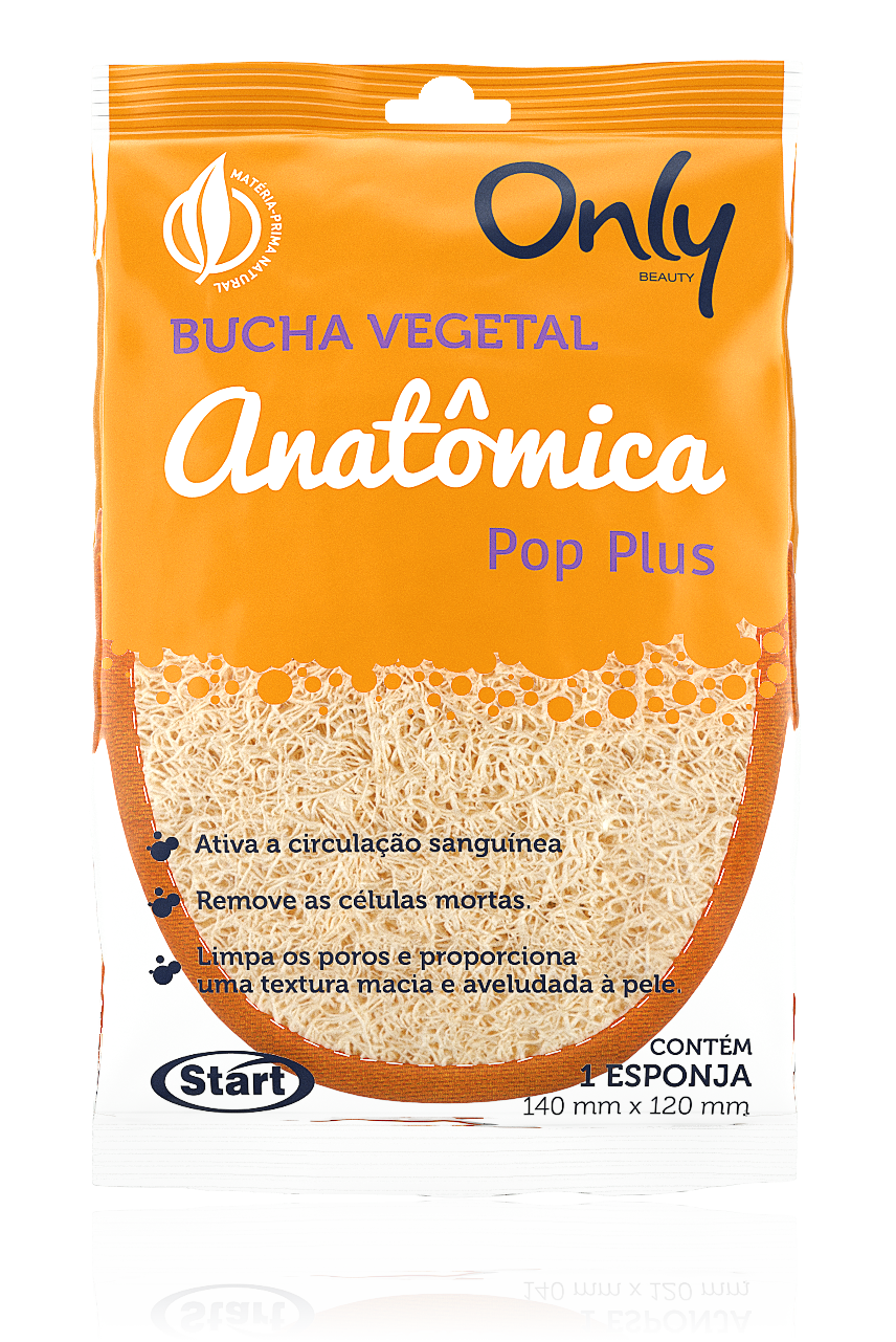 ESPONJA VEGETAL ANATÓMICA POP PLUS NARANJA ONLY
