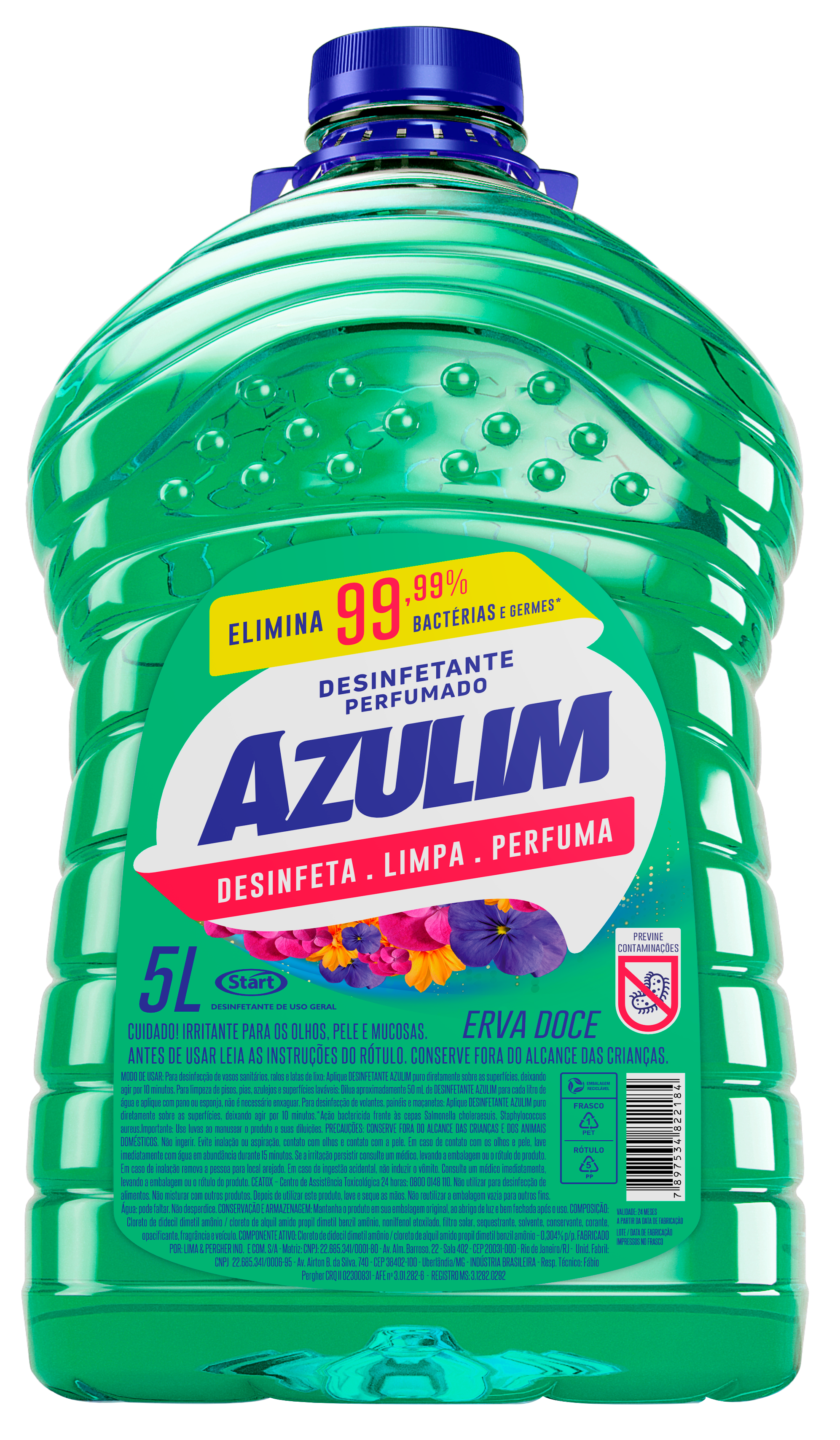 DESINF. AZULIM 4X5L ERVA DOCE