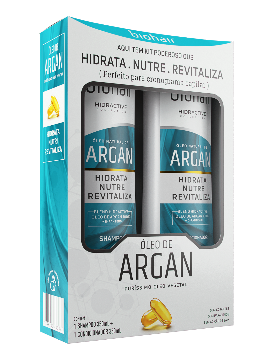 BIOHAIR HIDRACTIVE KIT CHAMPÚ/ACONDICIONADOR CON ACEITE DE ARGÁN