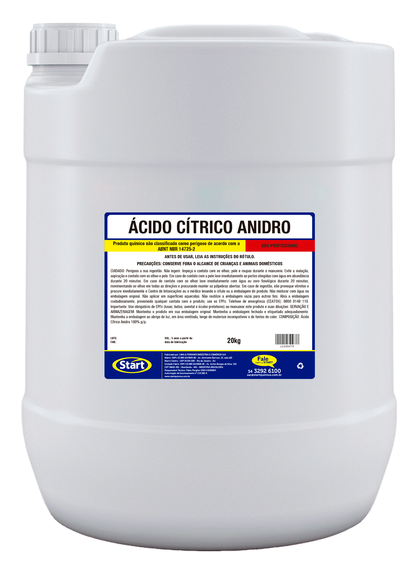 ÁCIDO CÍTRICO ANIDRO 25KG