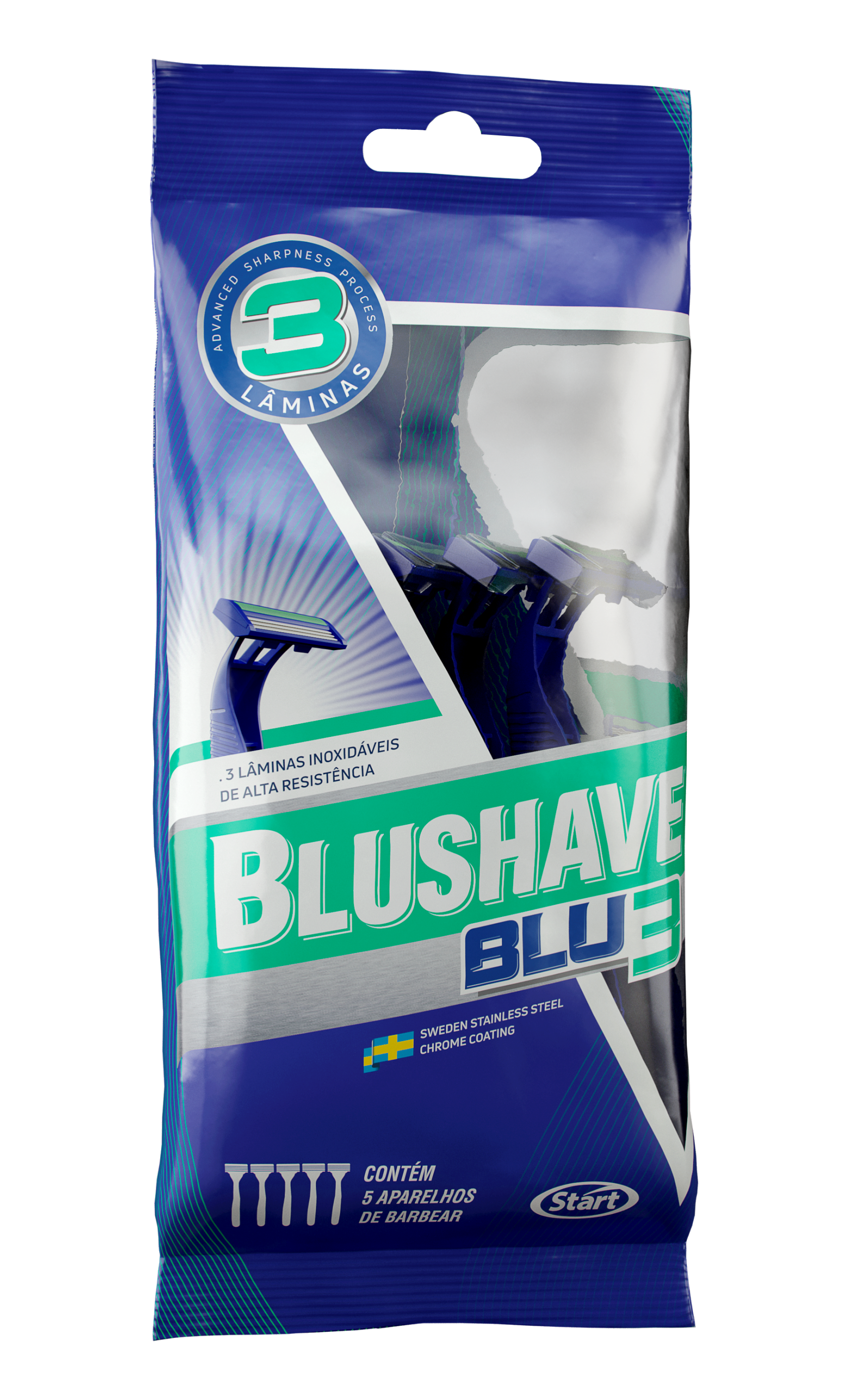 BLUSHAVE BLU3 AFEITADORA 3 HOJAS CON BANDA LUBRICANTE SM 10X5X1