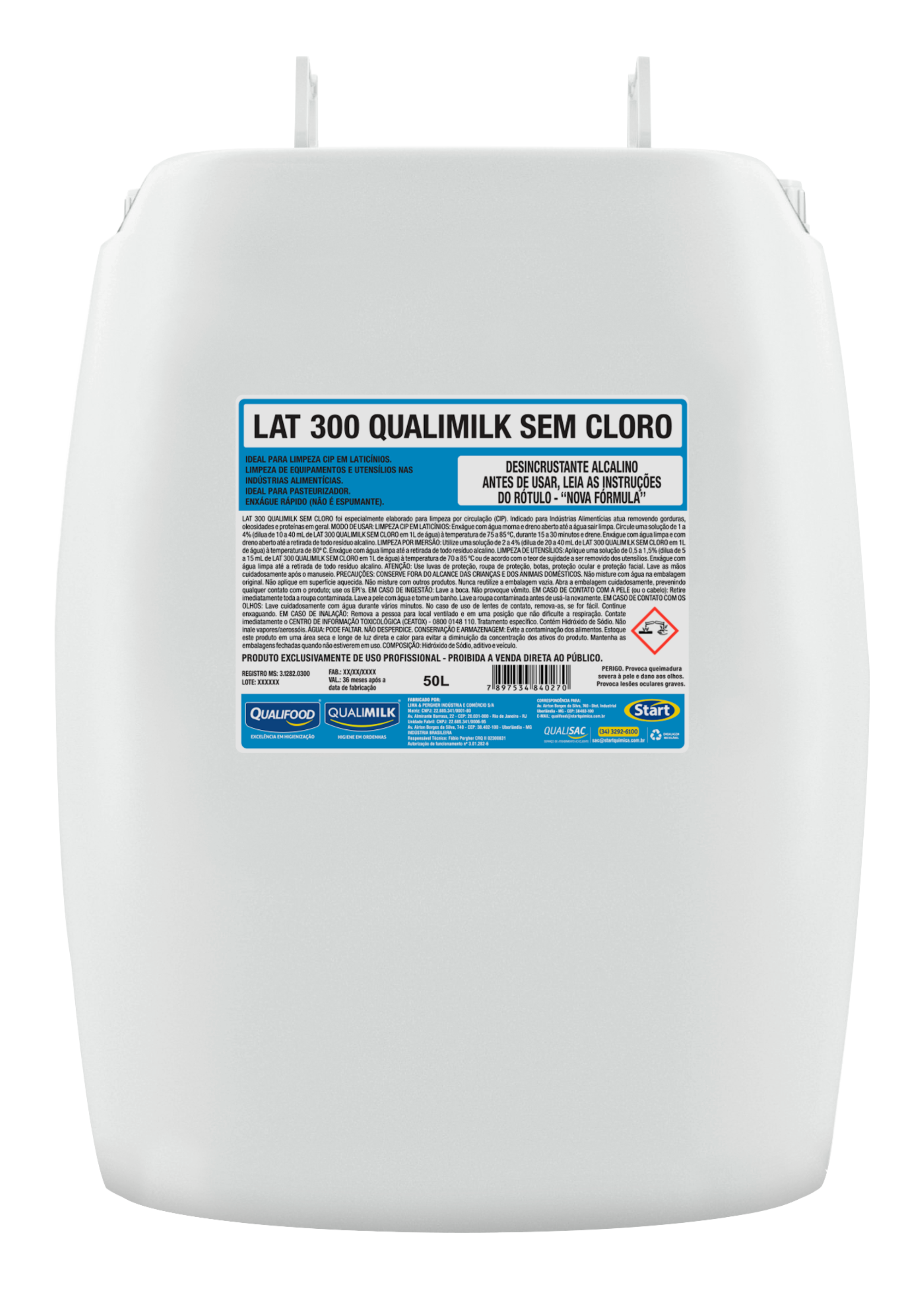LAT 300 QUALIMILK 50L SIN CLORO